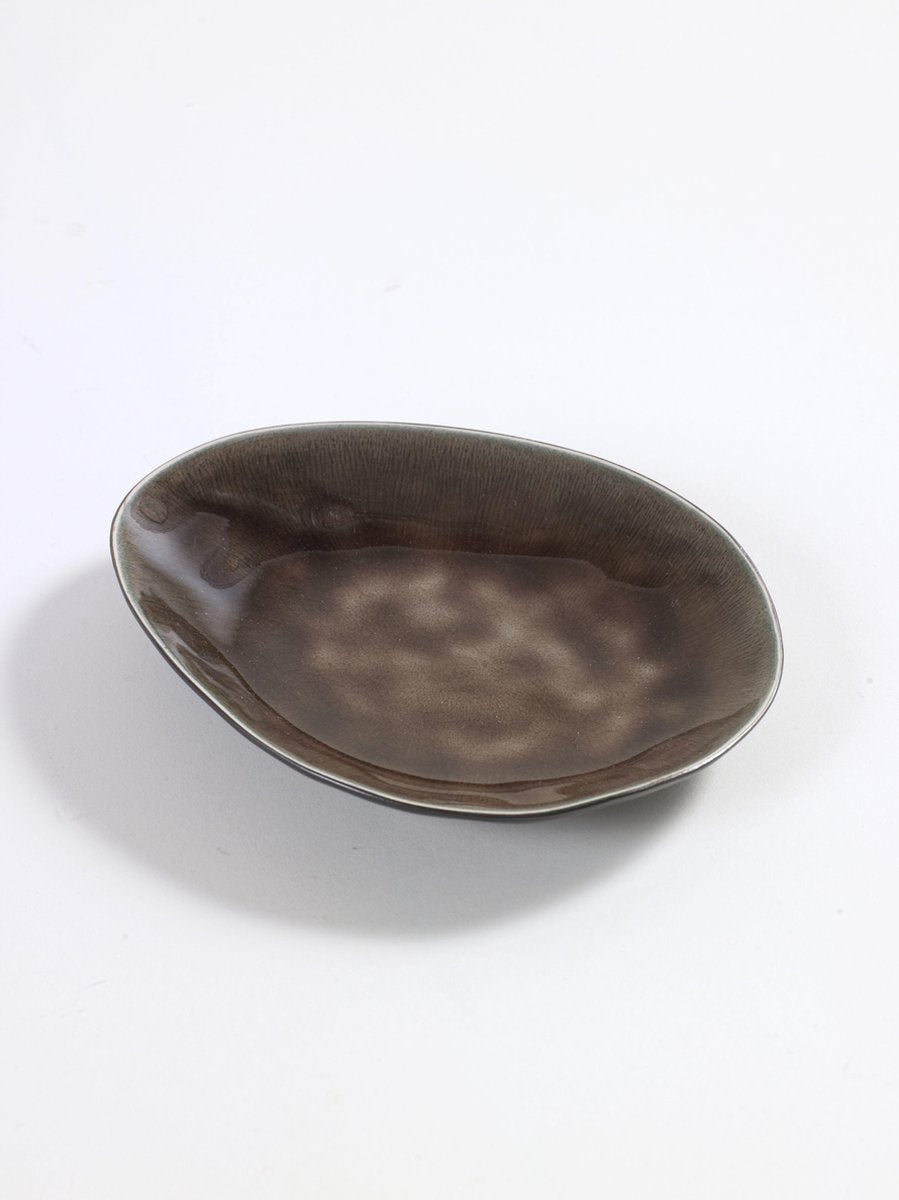 Serax - pascale naessens pure - piatto ovale s - marrone - 4 pezzi