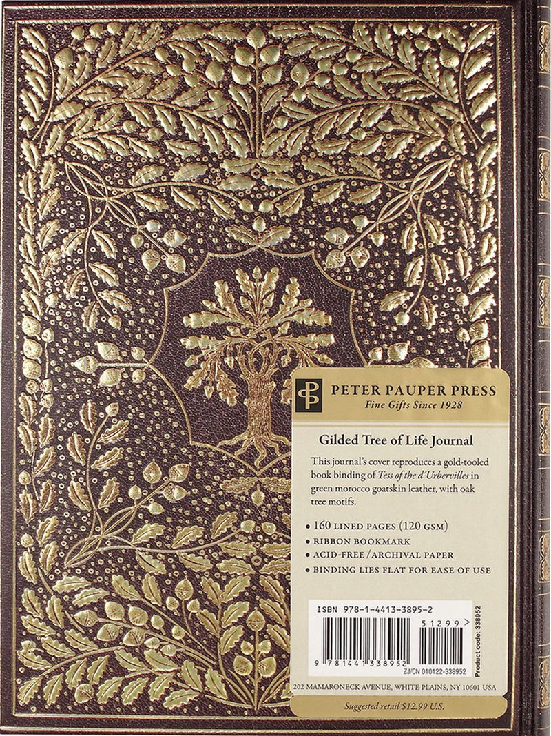 Cuaderno encuadernado Peter Pauper - Árbol de la vida dorado - 16x21 cm