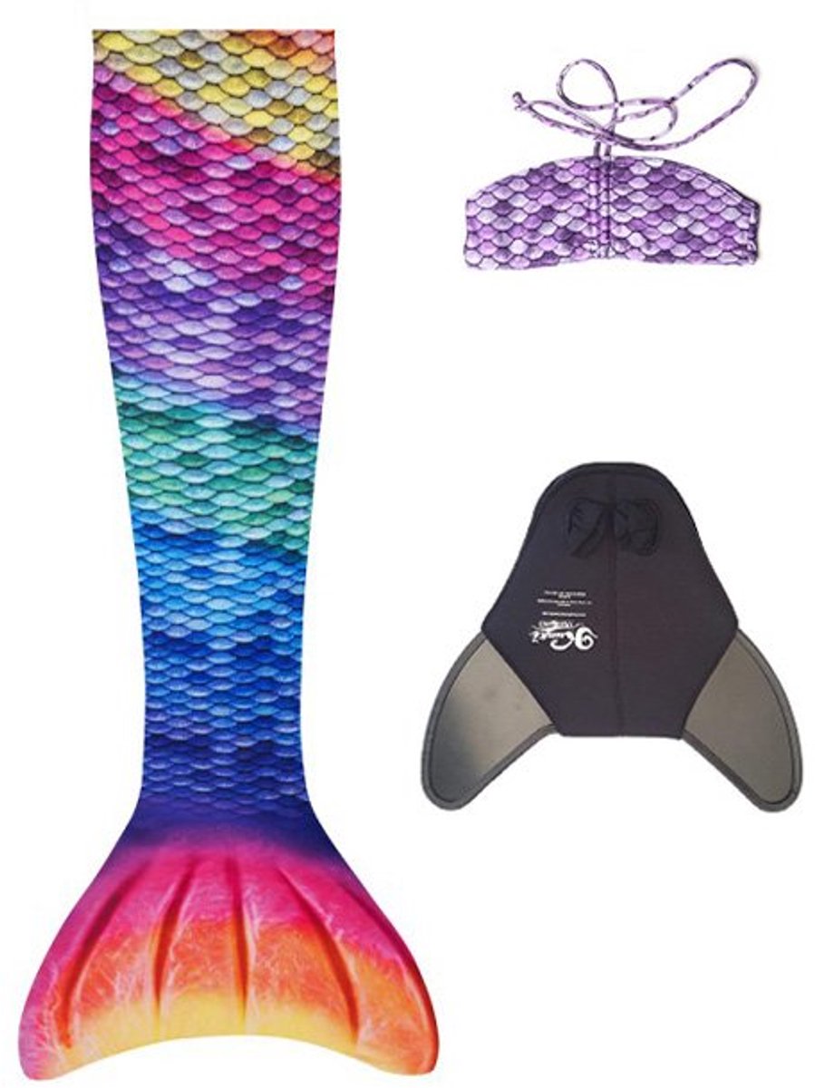 Coda da sirena Kuaki - set arcobaleno - xs - 8 anni