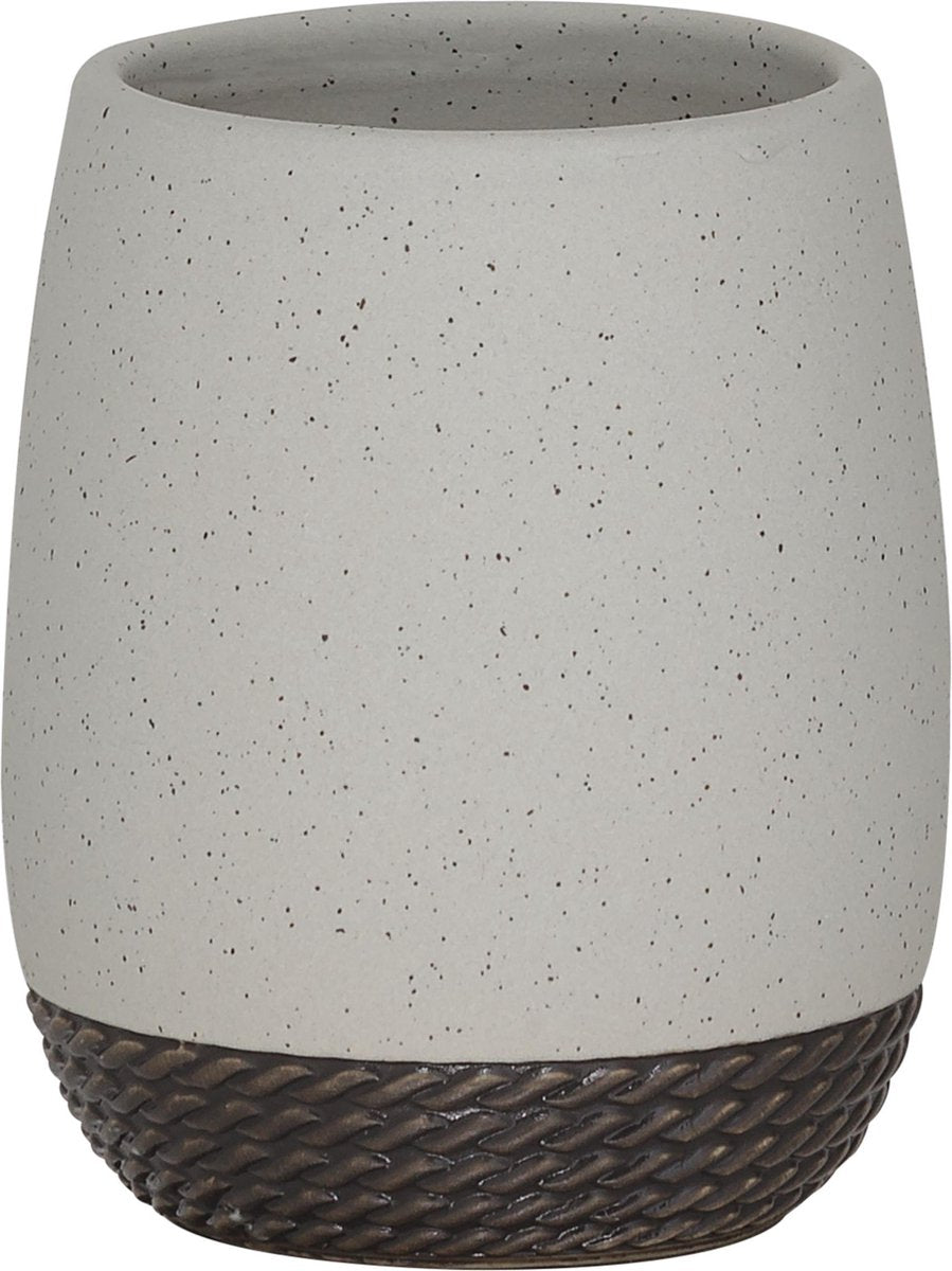 Trenza de piel de foca - vaso para cepillo de dientes independiente - gris