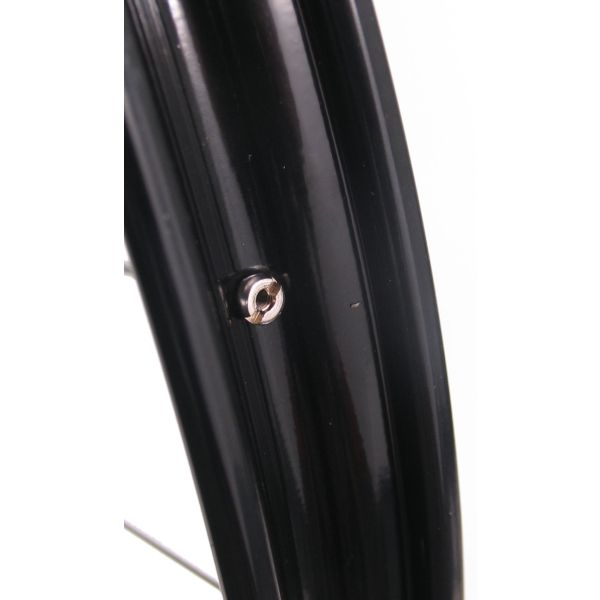 Voorwiel 28 x 1 1 2 - aluminium ryde velg - verchroomde naaf - zwart