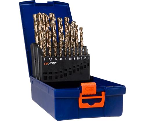 Rotec juego de brocas helicoidales 1-13x0,5mm hss-g 25 piezas