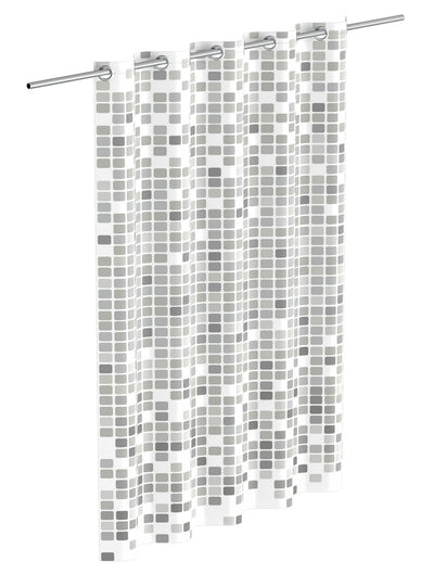 Cortina de ducha eisl con mosaico 200x180x0.2 cm gris