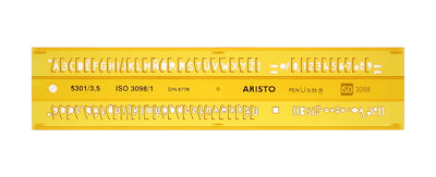 Aristo Aristo AR-5301 Plantilla de 3 letras 3.5 mm H-Profile Escrituras Formulario B Ley