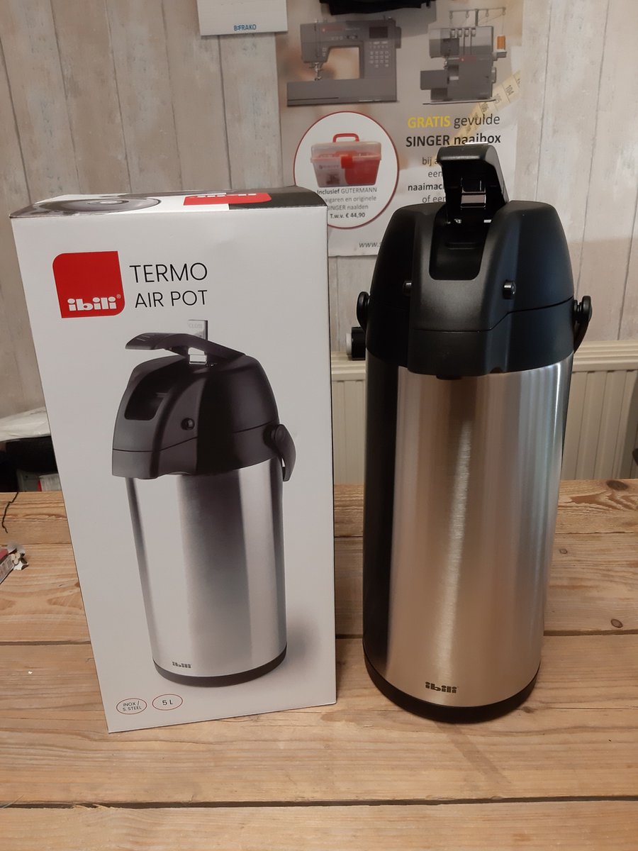 Ibili thermo kan 5 liter met pomp - inox stainless steel