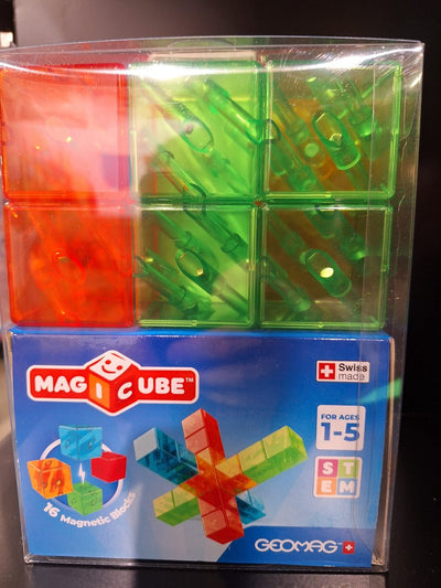 Geomag magicube reciclado - bloques de construcción magnéticos - 16 piezas - a partir de 1 año