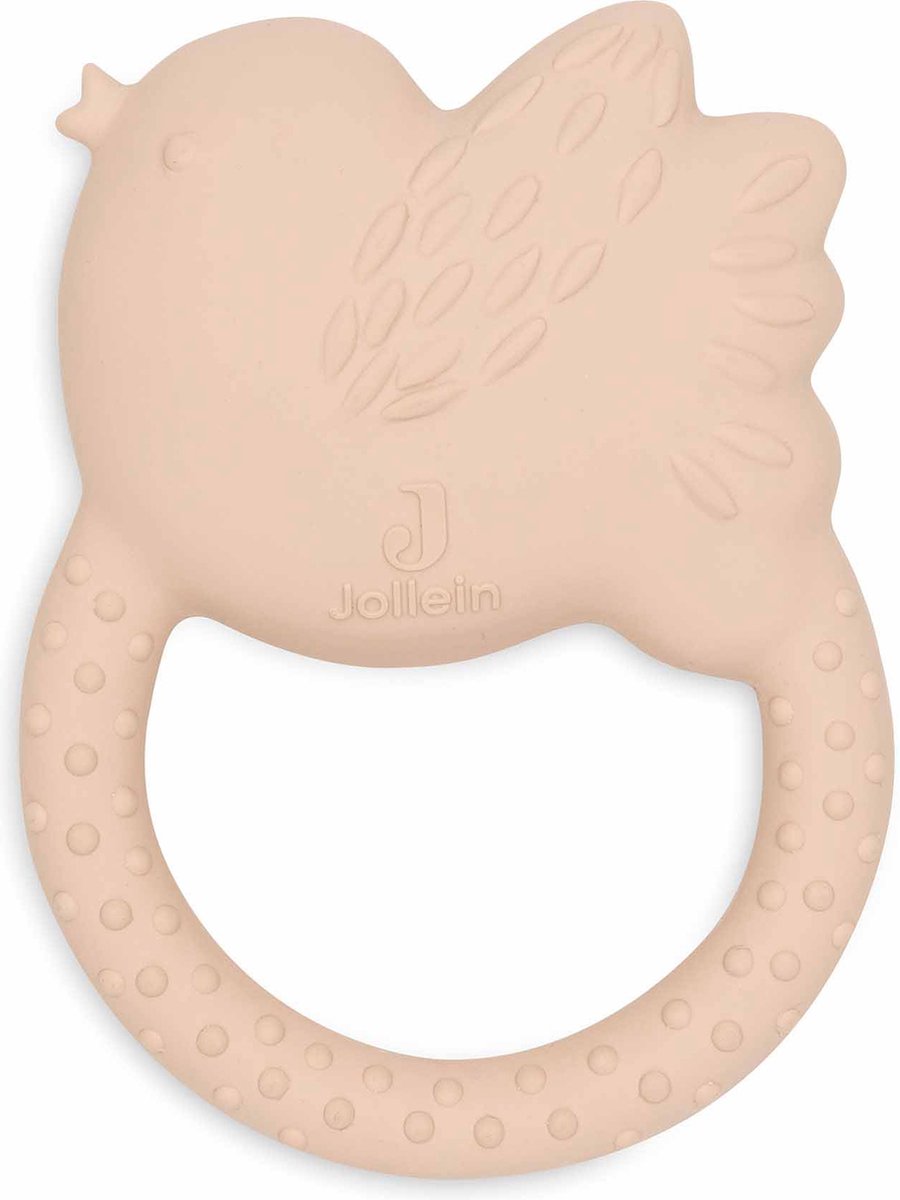 Jollein - Anello da dentizione in gomma - Uccellini adorabili - Giocattolo da dentizione - Robusto, morbido e sicuro - Uccellino