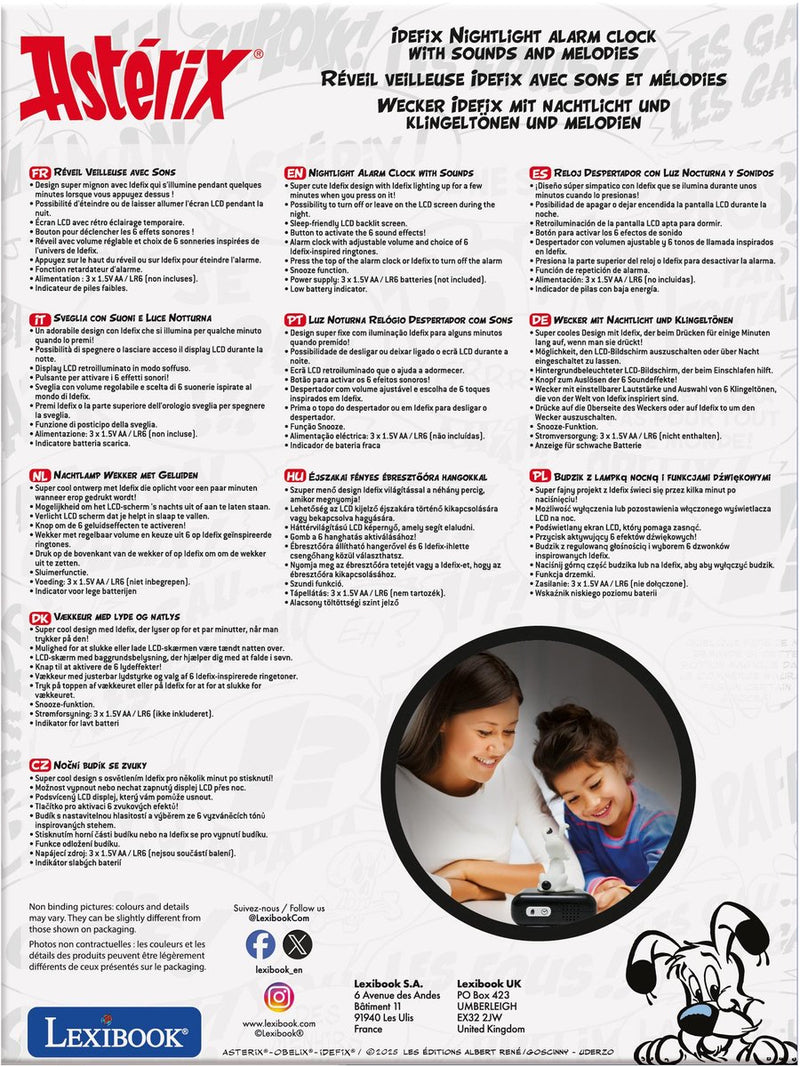 Sveglia notturna Lexibook idefix con suoni
