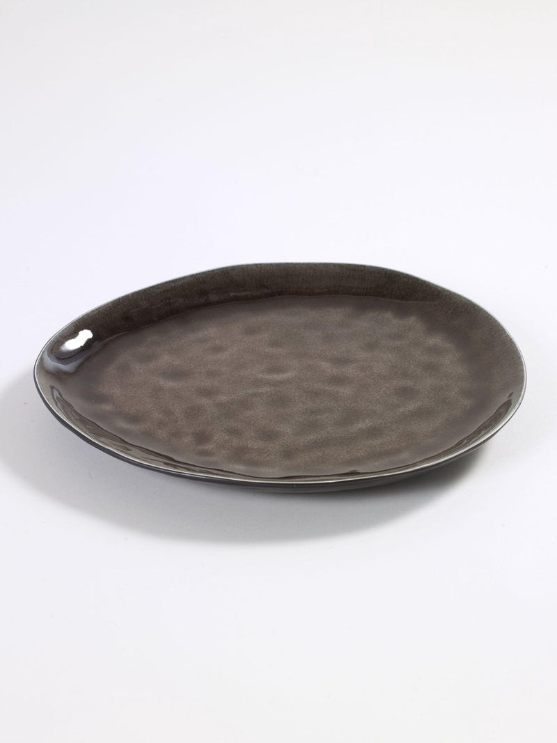 Serax - pascale naessens pure - piatto ovale l - marrone - 2 pezzi