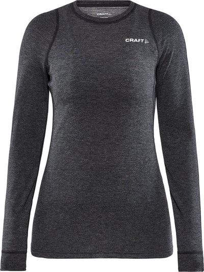 Craft - core wool merino ls tee - thermal shirt - women - black - s