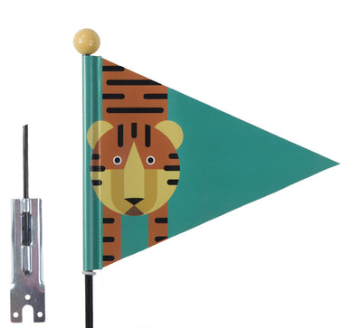 Bandera de seguridad Pexkids Tiger Green con impresión de tigre