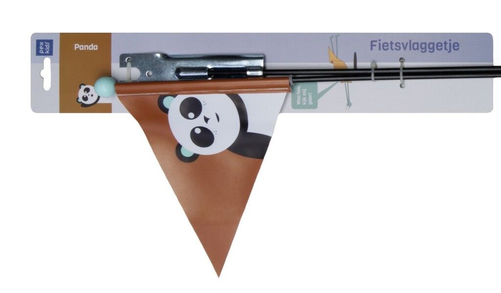 Bandera de seguridad Pexkids Panda Braun con una impresión de panda