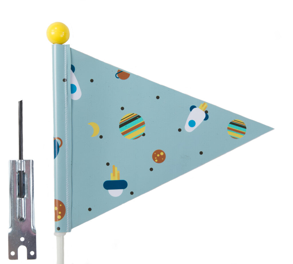 Bandiera di sicurezza Pexkids Rocket Blue con impronta razzo