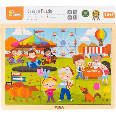 Puzle de madera Viga Seasons, las estaciones, otoño, medidas 30x22,5 cm, 24 piezas, 1 pieza