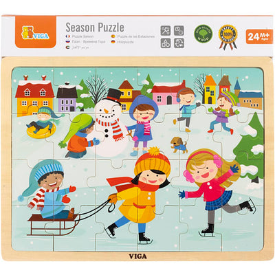 Puzle de madera Viga Seasons, las estaciones, invierno, medidas 30x22,5 cm, 24 piezas, 1 pieza