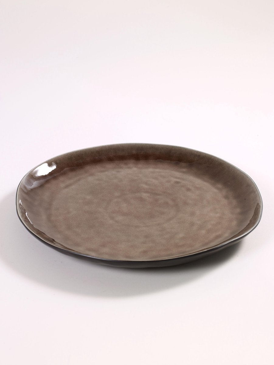 Serax - pascale naessens pure - piatto l - marrone - 33 ø - 2 pezzi