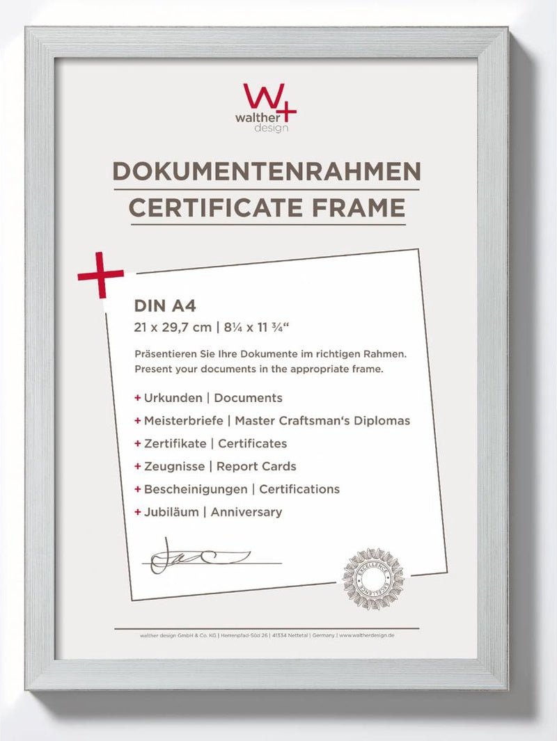 Walther construction - fotolijst - fotoformaat 21x29,7 cm (din a4) - zilver