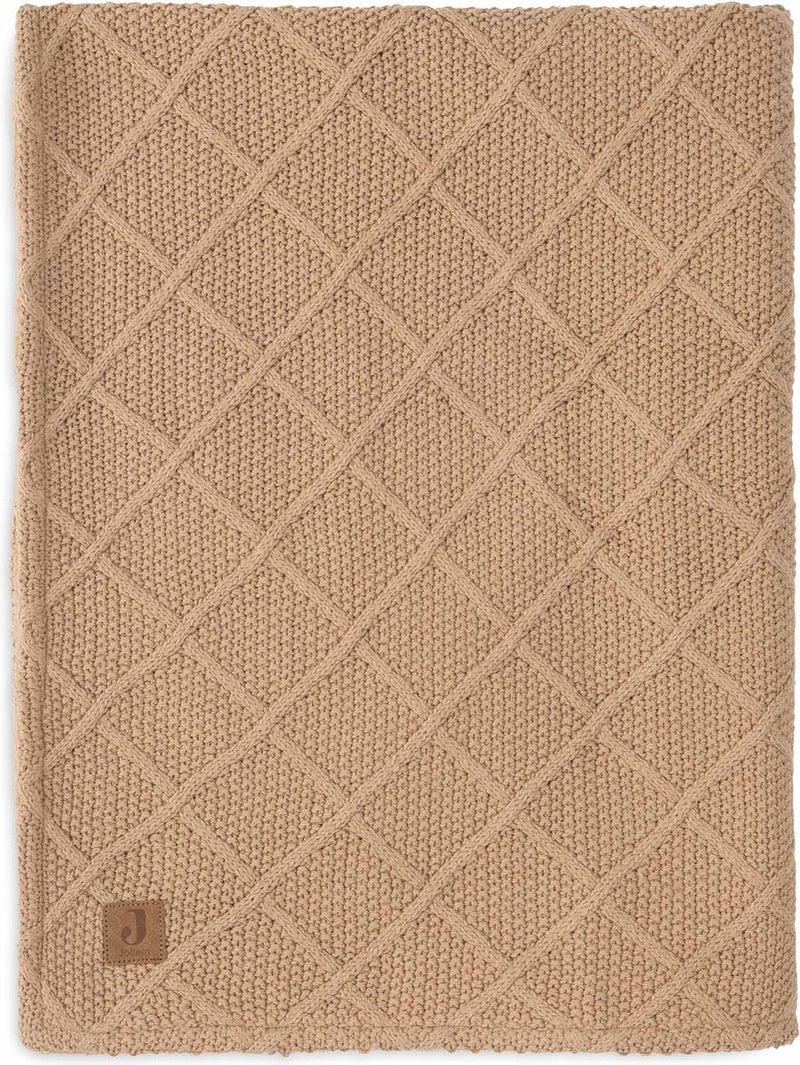 Jollein - manta de cuna 100x150cm - manta de bebé - forro polar de punto a cuadros con forma de galleta