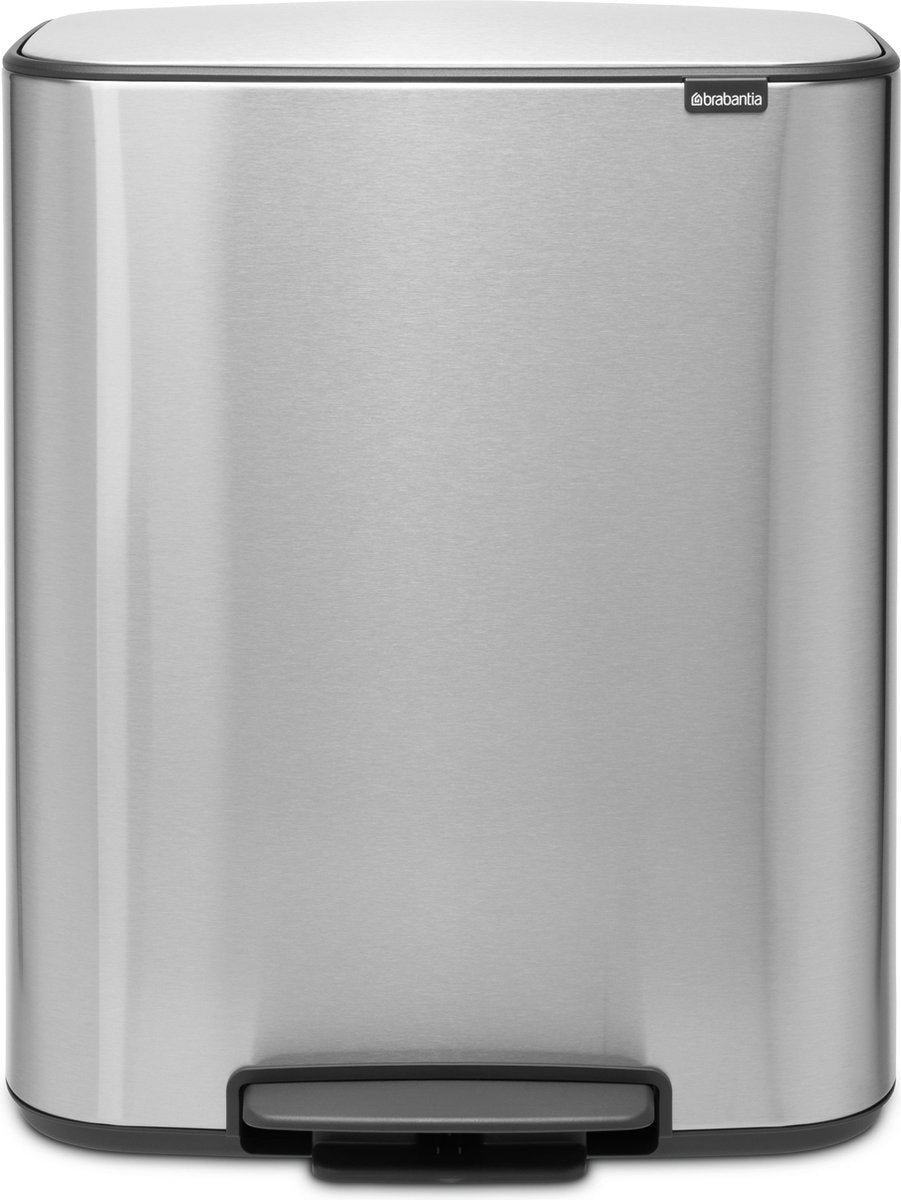 Pattumiera Brabantia bo - 60 litri - 1 scomparto - acciaio opaco antimpronta