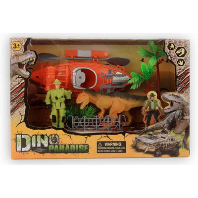 Set da gioco Dino con canoa 20 cm