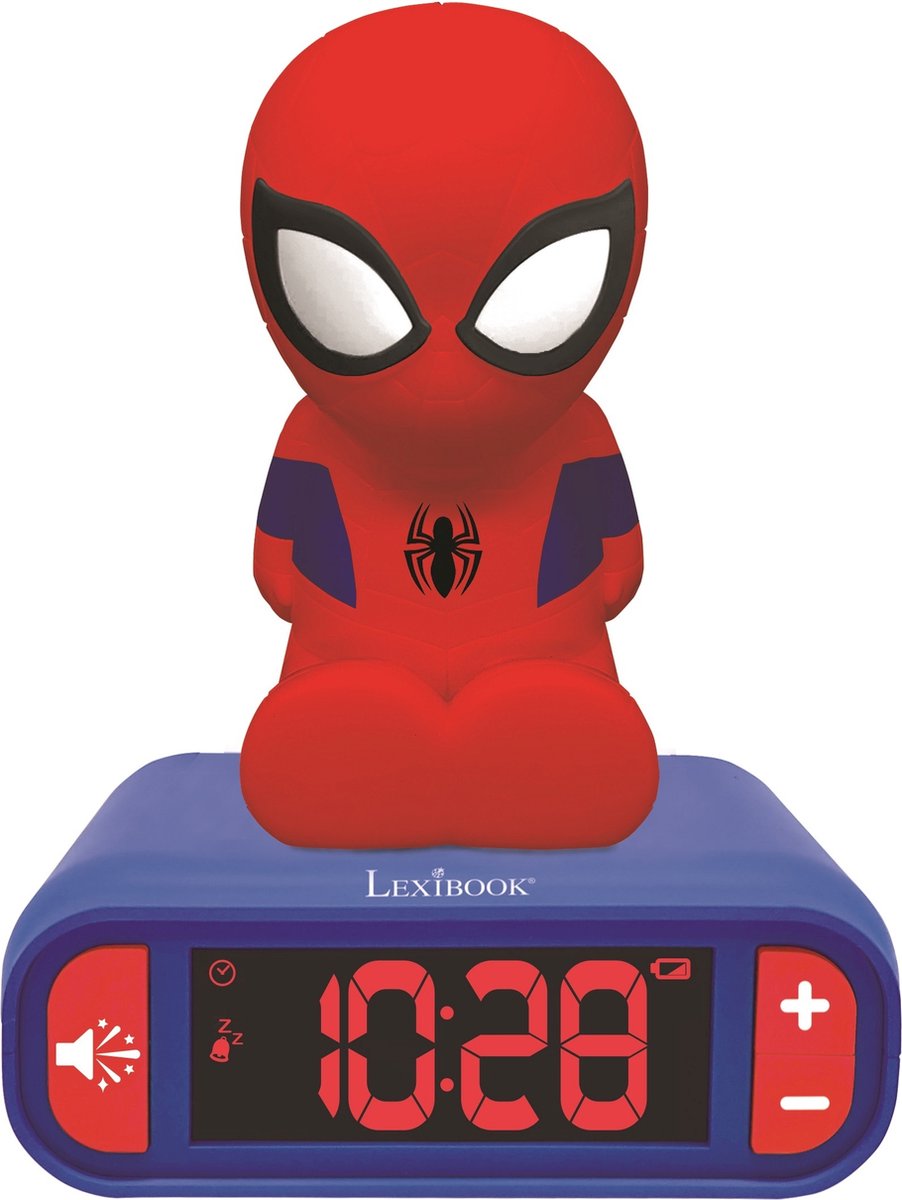 Sveglia Lexibook con luce notturna design 3D Spiderman ed effetti sonori