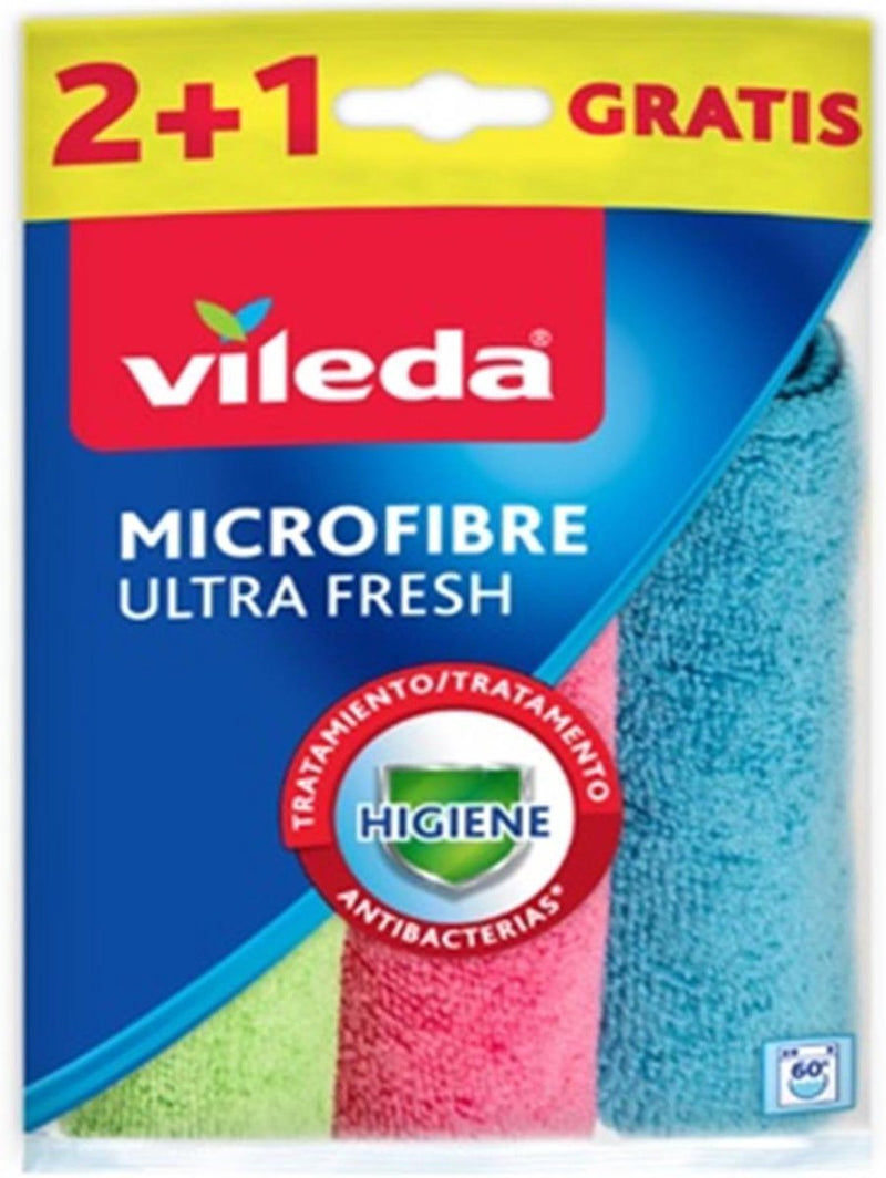Vileda - panno in microfibra ultra fresco - antibatterico - 3 pezzi