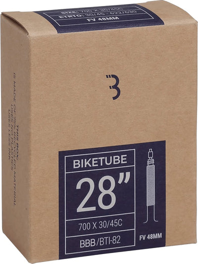 Bbb cycling - camera d'aria per city bike 28 pollici - valvola presta francese 48 mm - adatta per dimensioni pneumatico: 30 43-622 630 - pneumatico per bicicletta - bti-82