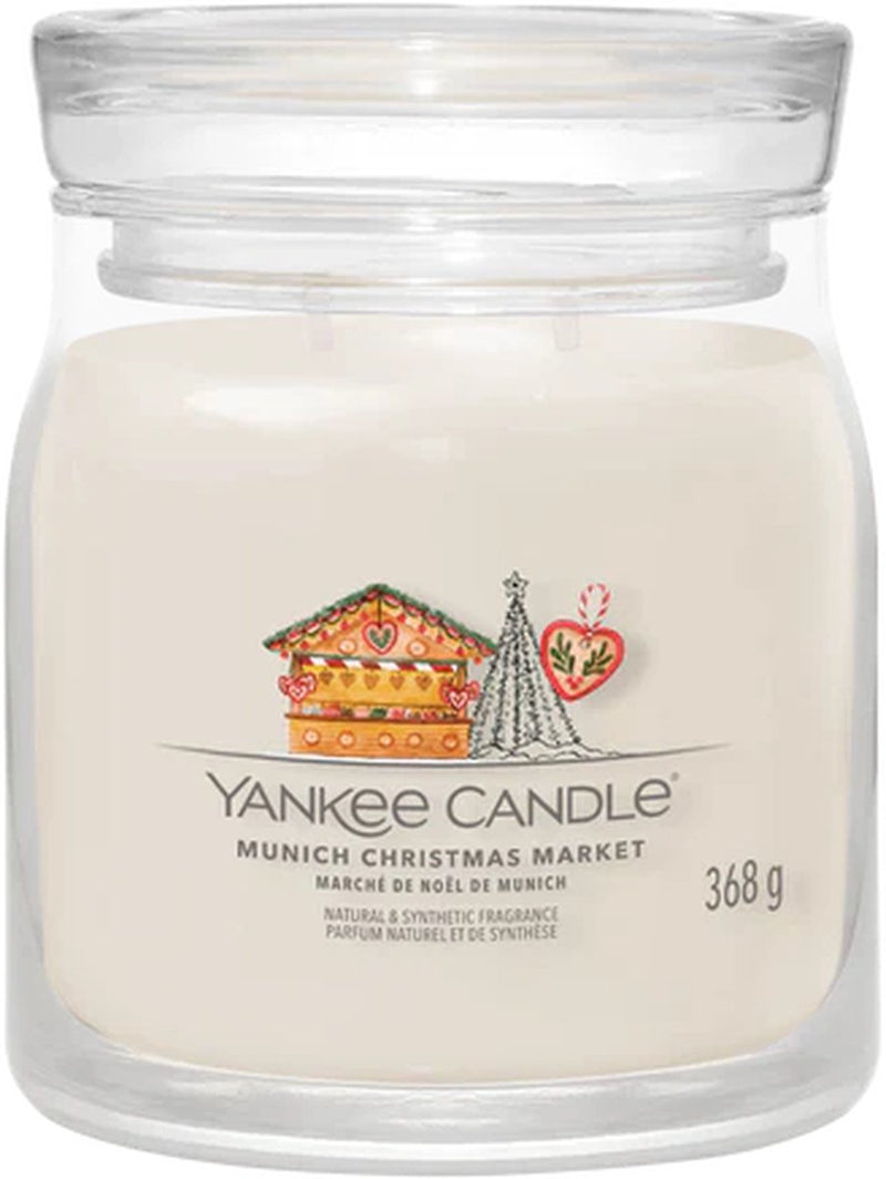 Yankee candle - munich christmas market medium geurkaars - 50 branduren - 2 lonten