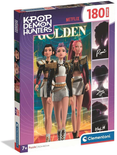 Clementoni k-pop demonhunters puzzle 180 pezzi di supercolor - puzzle kpop huntrix - regalo k pop per bambini sopra i 6 anni