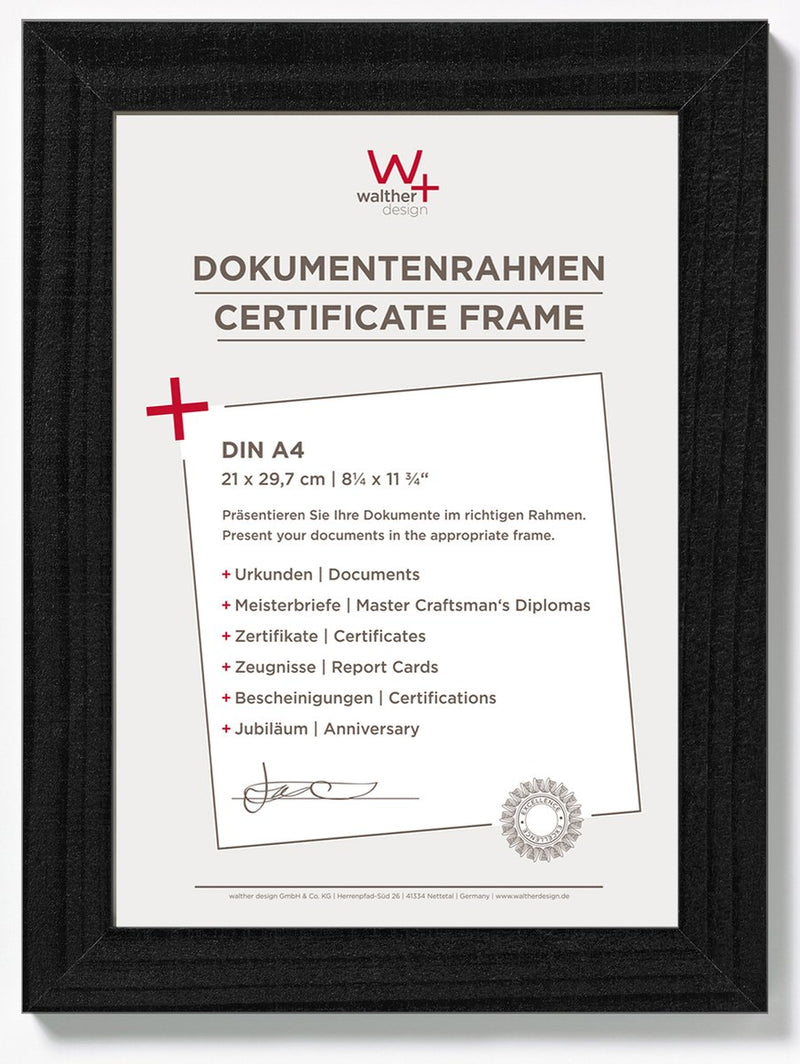 Casa Walther - cornice in legno - formato foto 21x29,7 cm (din A4) - nero