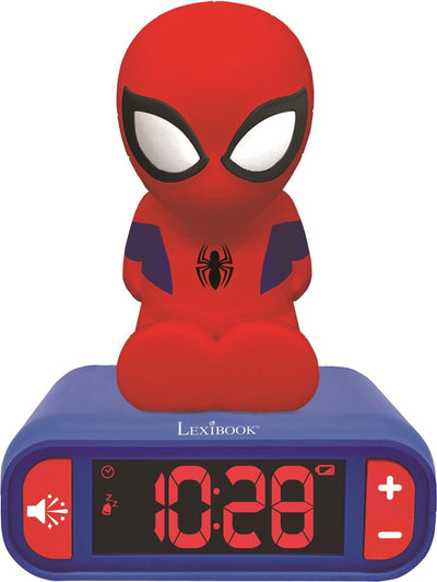Lexibook alarm clock with night light 3d spiderman design and sound effects