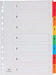 Pergamy tabbladen met indexblad, ft a4, 11-gaatsperforatie, geassorteerde kleuren, set 1-7