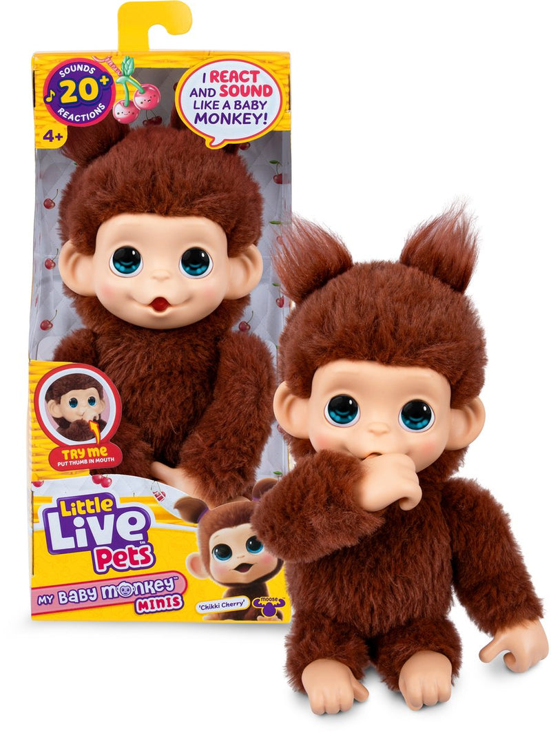 Pequeñas mascotas vivas mi bebé mini mono marrón cherri | 3 piezas