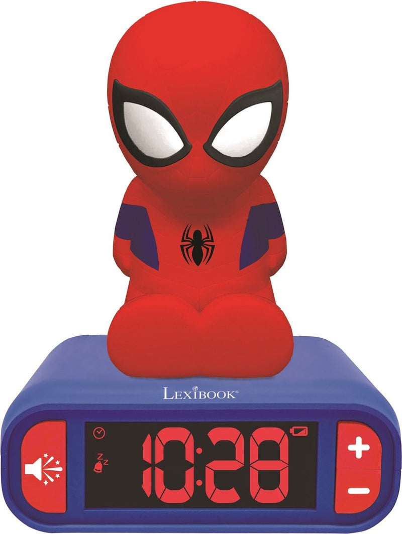 Sveglia Lexibook con luce notturna design 3D Spiderman ed effetti sonori