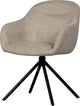 Silla de comedor de madera Grant-jaki - chenilla - arena - 80x56x50