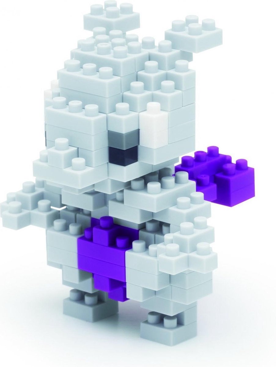 Bandai - nanoblock - mewtwo - pokémon - mini figura de ladrillo - juego de construcción - kit de construcción de figuras pokémon pixel mewtwo - nbpm006