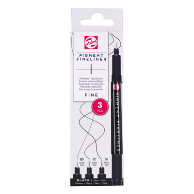 Talens • set di fineliner pigmentati fini, 3 pezzi