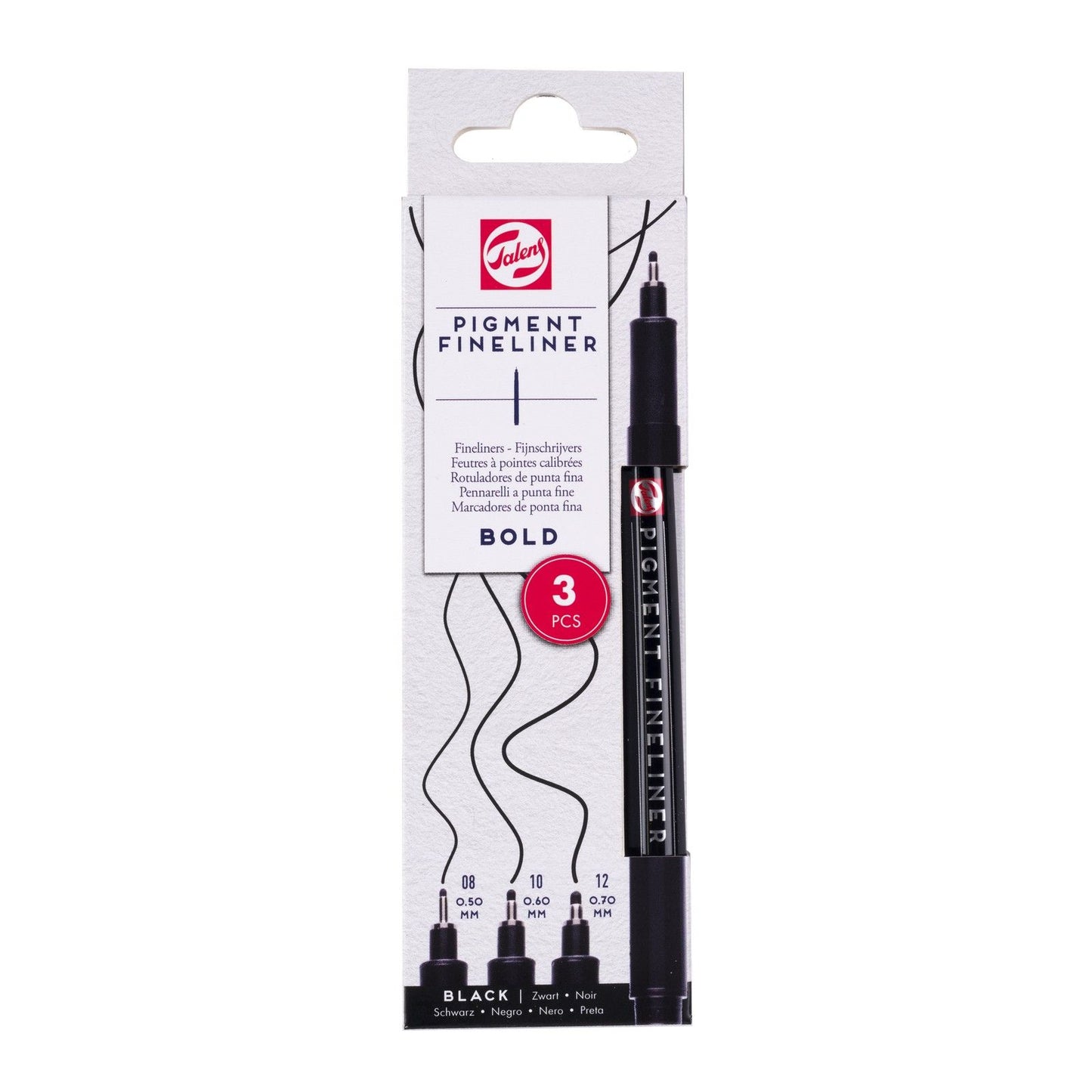 Talens • set di fineliner pigmentati bold, 3 pezzi