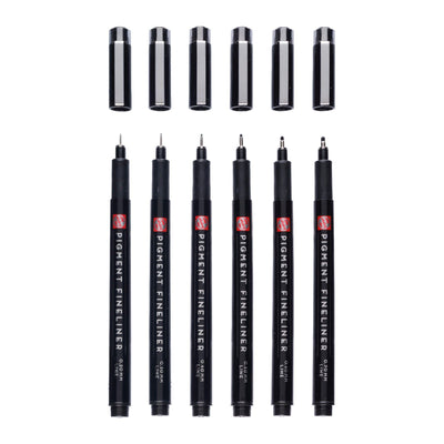 Talens • set completo di fineliner pigmentati, 6 pezzi