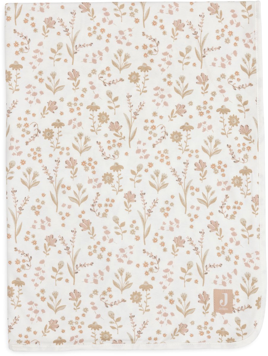 Jollein manta de cuna jersey 75x100cm - manta de cuna bebé - floreciente