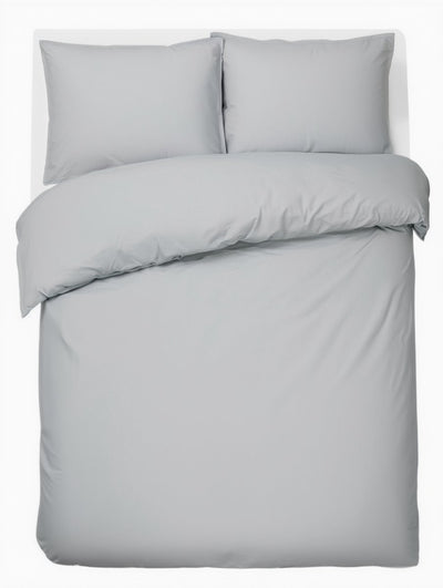 Hush. living hush living - dekbedovertrek 100% katoen - 144tc - soepel en ademend - 240x220+20cm - 2 x 60x70cm kussenslopen - met bevestigingslusjes - lichtgrijs
