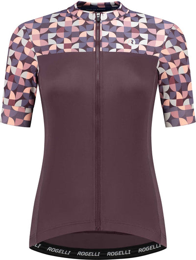 Rogelli essential graphic cycling shirt - short sleeves - women - burgundy - size s