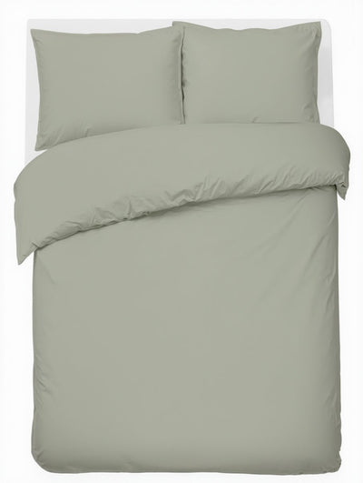 Hush. living hush living - dekbedovertrek percale 100% katoen - 200tc - extra fris en koel - sterk en slijtvast - 240x220+20cm - 2 x 60x70cm kussenslopen - met bevestigingslusjes - lichtgroen