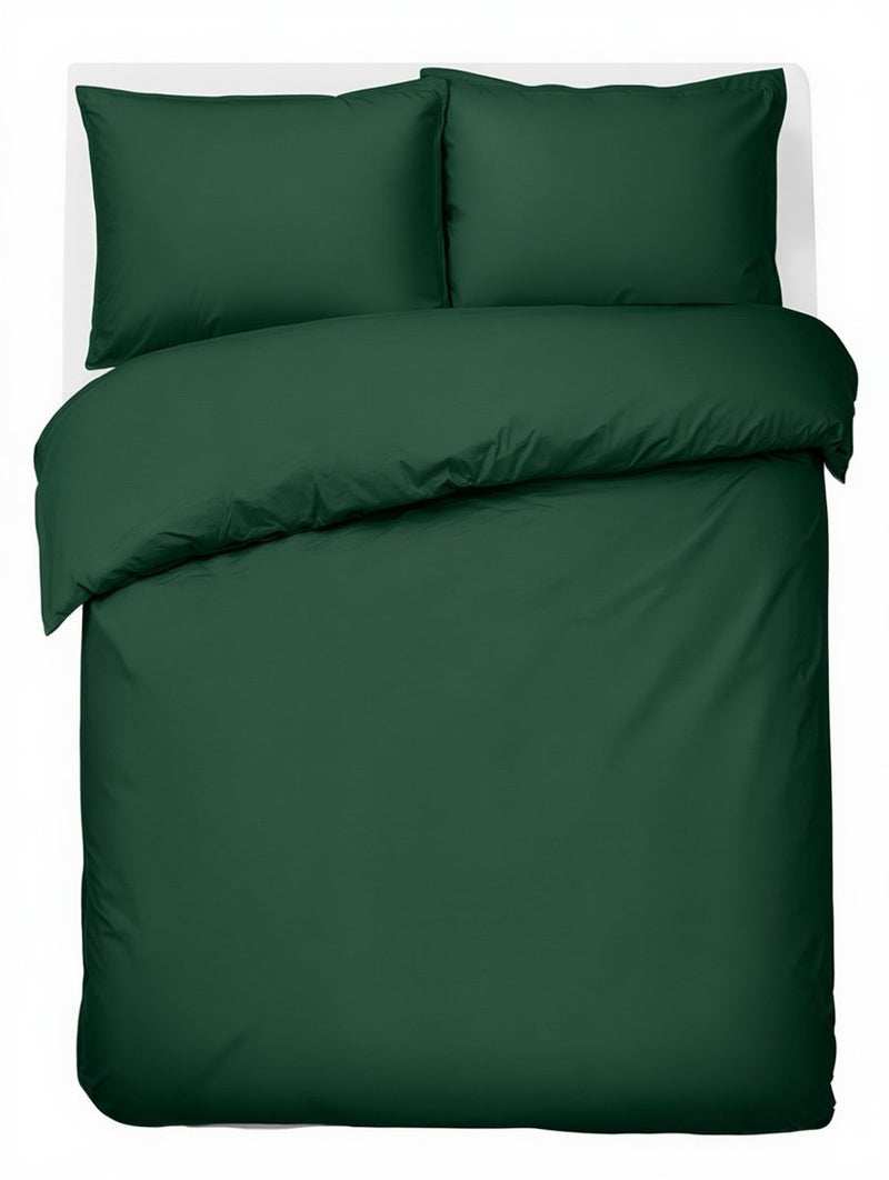 Cállate. funda nórdica living hush living - 100% algodón - 144 hilos - flexible y transpirable - 240x220+20cm - 2 fundas de almohada de 60x70cm - con presillas de montaje - verde oscuro