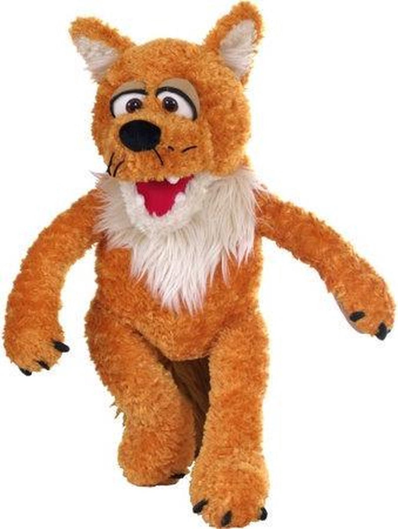 Marionetas vivientes sr. zorro | marioneta de mano con boca plegable de color naranja | apto para niños a partir de 3 años | altura 43 cm | lavar a mano, no usar lejía, no secar en secadora, no planchar