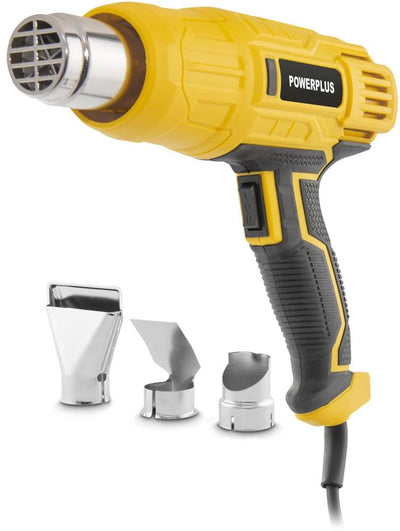 Pistola de calor eléctrica powerplus powx1015 - pistola de aire caliente 2000 w - removedor de pintura hasta 600 °c - con 3 boquillas