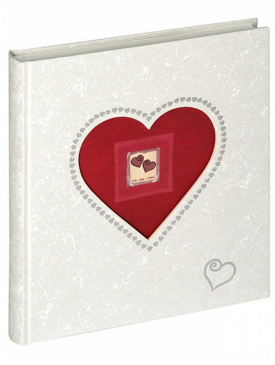 Walther uh-117 forever - álbum de bodas - tamaño 28x30,5 cm - blanco con corazón rojo
