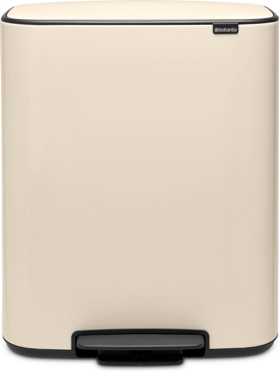 Brabantia bo prullenbak - 60 liter - 1 vak - soft beige