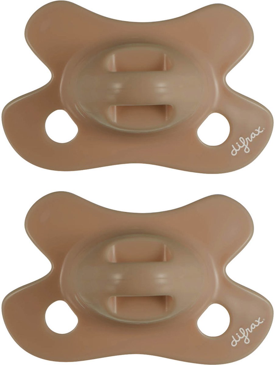 Difrax fopspeen natural - newborn - lichtbruin - 2 stuks