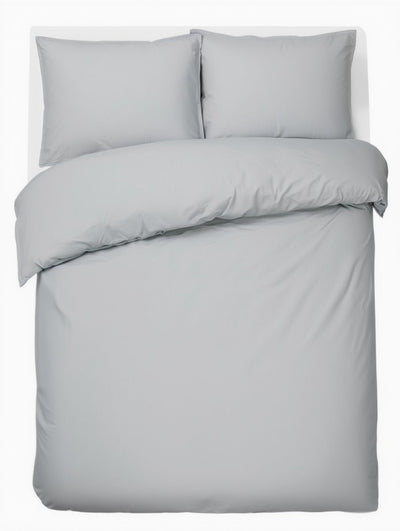 Hush. living hush living - dekbedovertrek percale 100% katoen - 200tc - extra fris en koel - sterk en slijtvast - 240x220+20cm - 2 x 60x70cm kussenslopen - met bevestigingslusjes - lichtgrijs